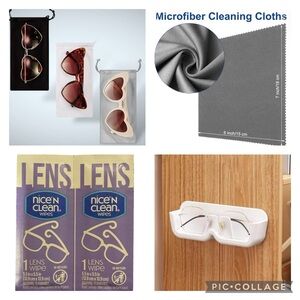 EYE GLASSES CARE KIT 🪢 Slip Case, Microfiber cloth, Wall Mount, Lens Wipes